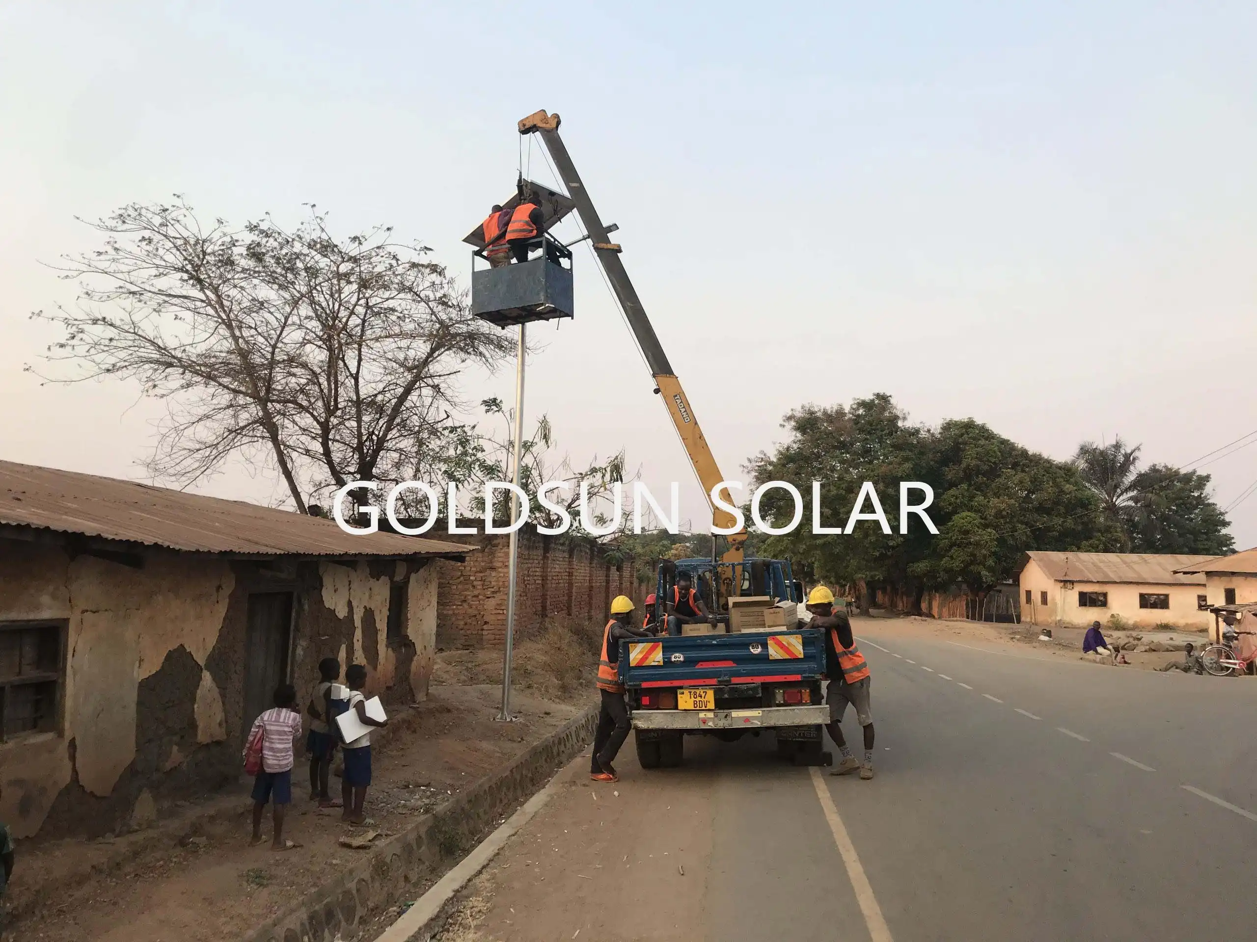 Solar LED light poles